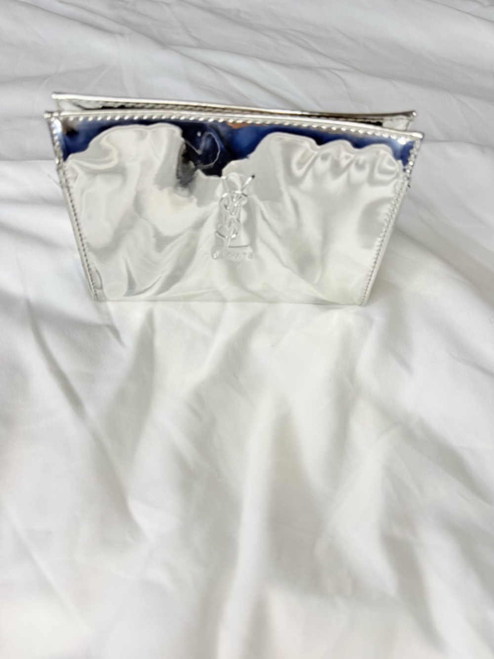 YSL silver Trousse cosmetic pouch
